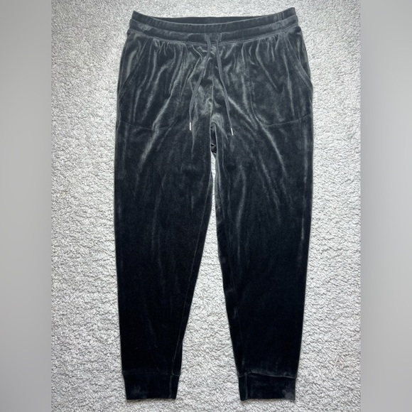 Juicy Couture Joggers Womens Medium Velour Bling Rhinestone Booty Spellout Gems - Picture 2 of 4